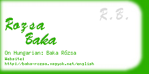 rozsa baka business card