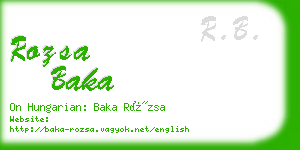 rozsa baka business card